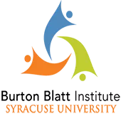 Logo of the Burton Blatt Institute. Features 3 geometric humanoid figures in blue, orange, and green.