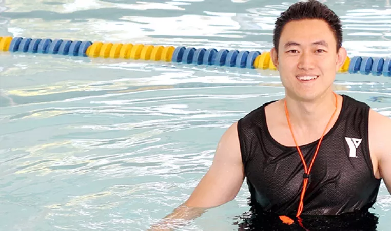 A Swim Instructor in a pool