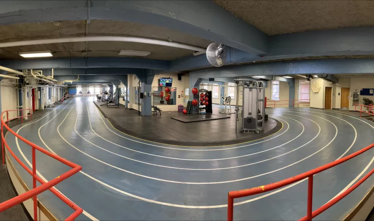 Wide view of the indoor track