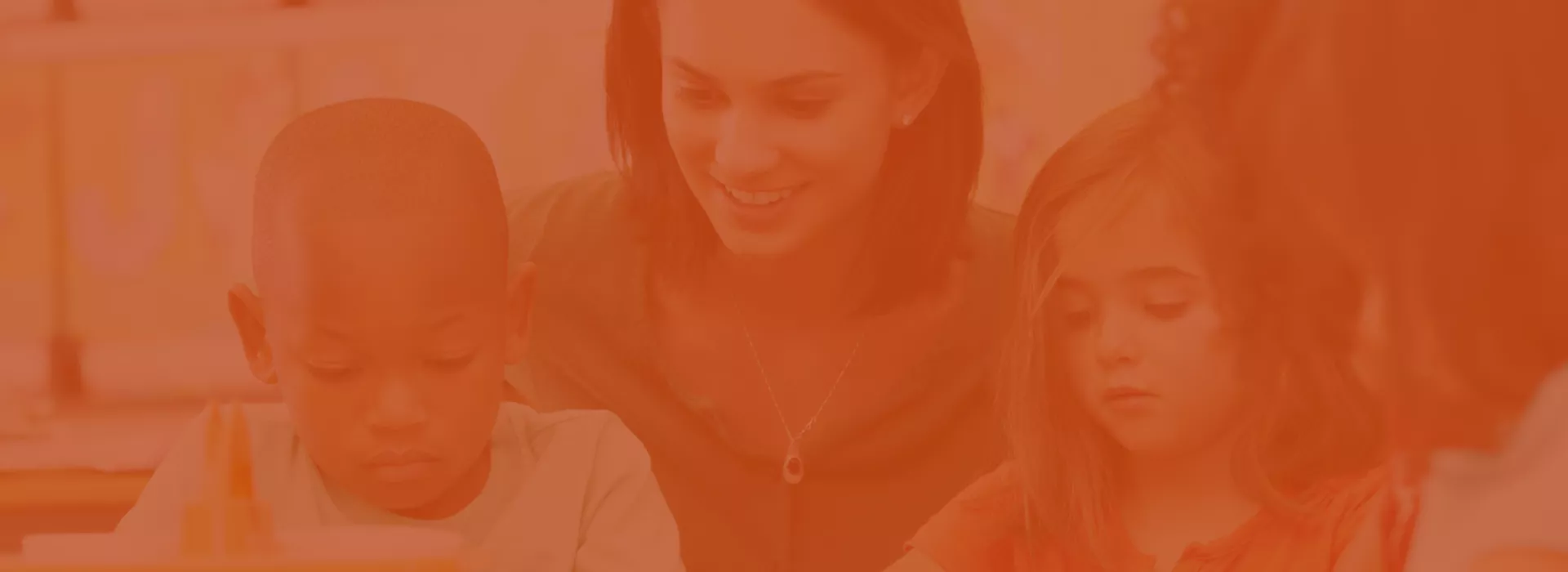 Woman working with children