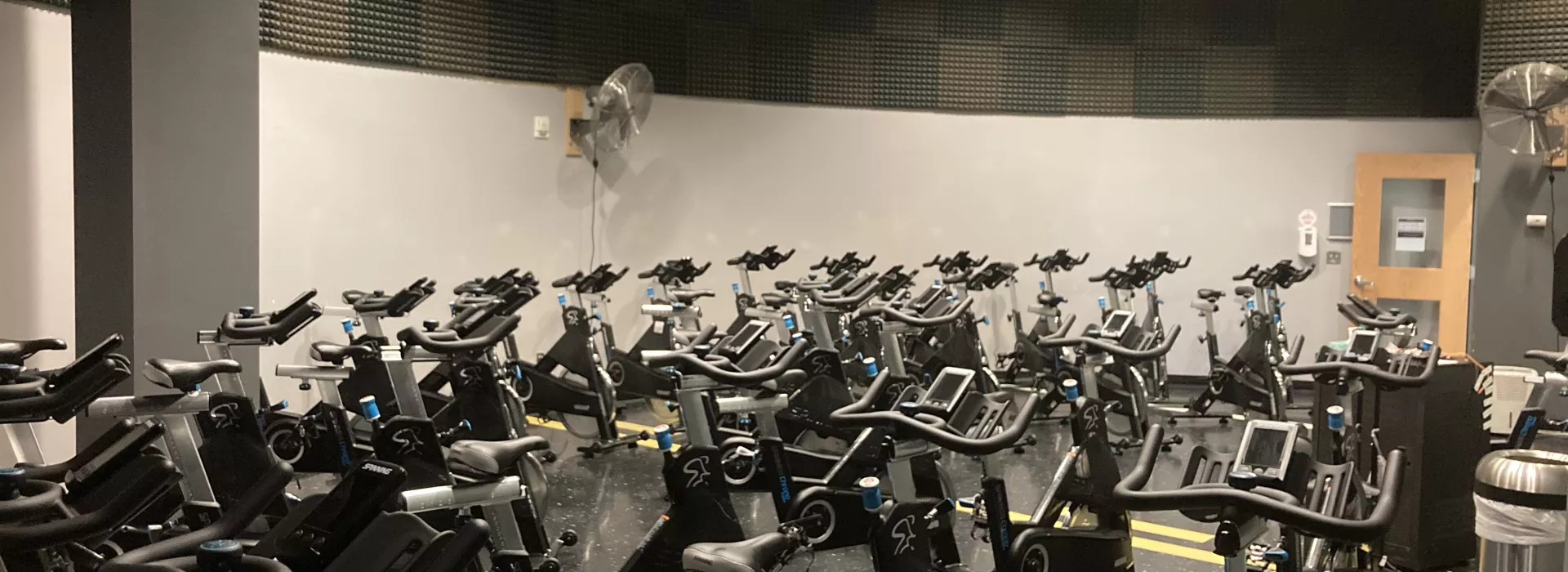 A room of exercise bikes